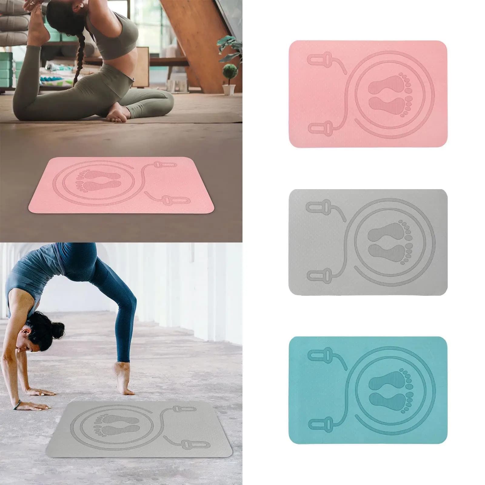 Jump rope pad for home gym, protects floor and equipment, anti-slip, shock absorption, thickness 8 mm, 60 x 40 cm, fitness mat