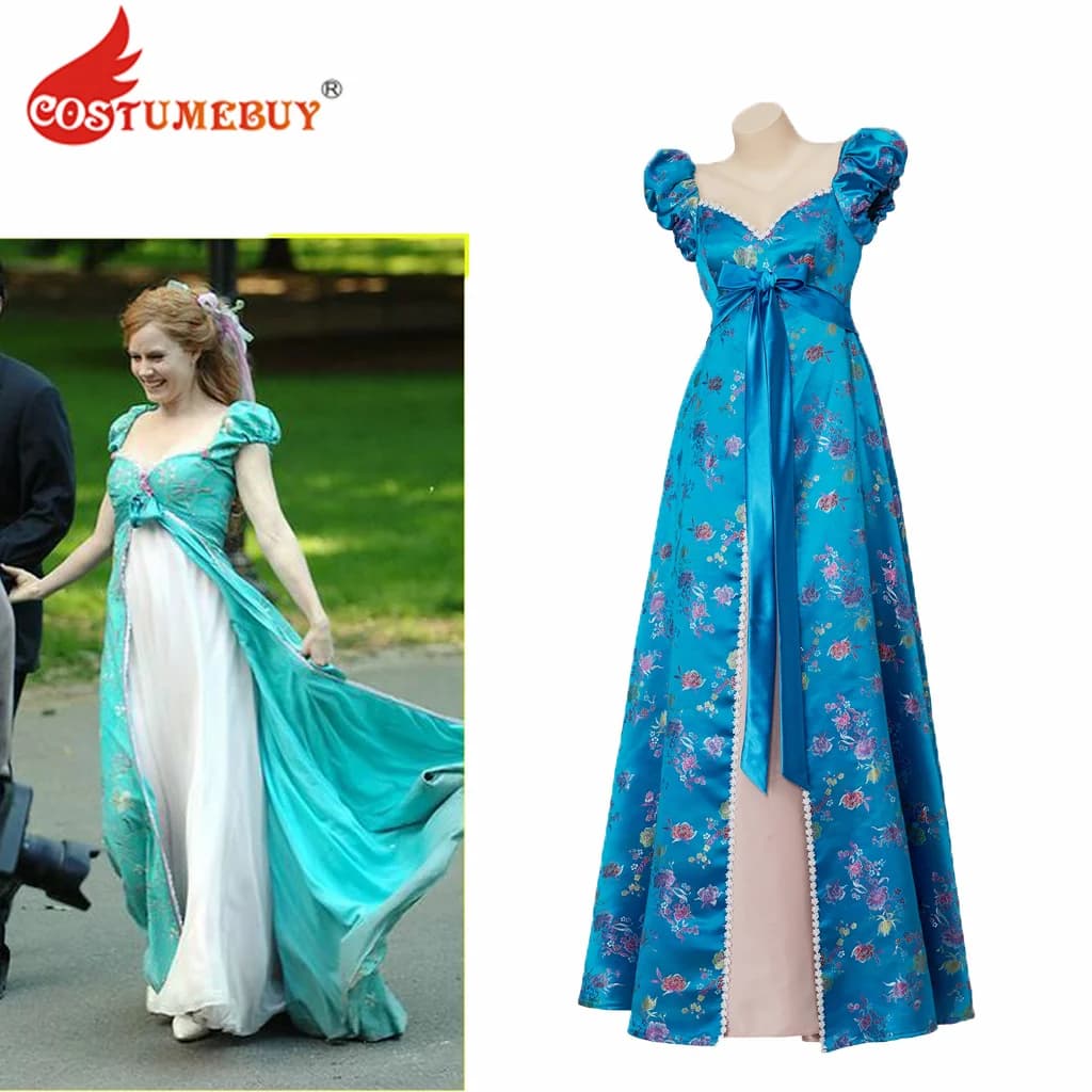 Giselle Floral Dress Blue Costume Giselle Carnival Halloween Dress Women's Dress with Curtain Dance Dress