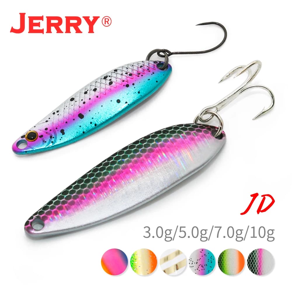 Jerry JD Artificial Spoon Lure 7g 10g Casting Metal Jigging Baits Fishing Equipment for Salmon Zander Fishing