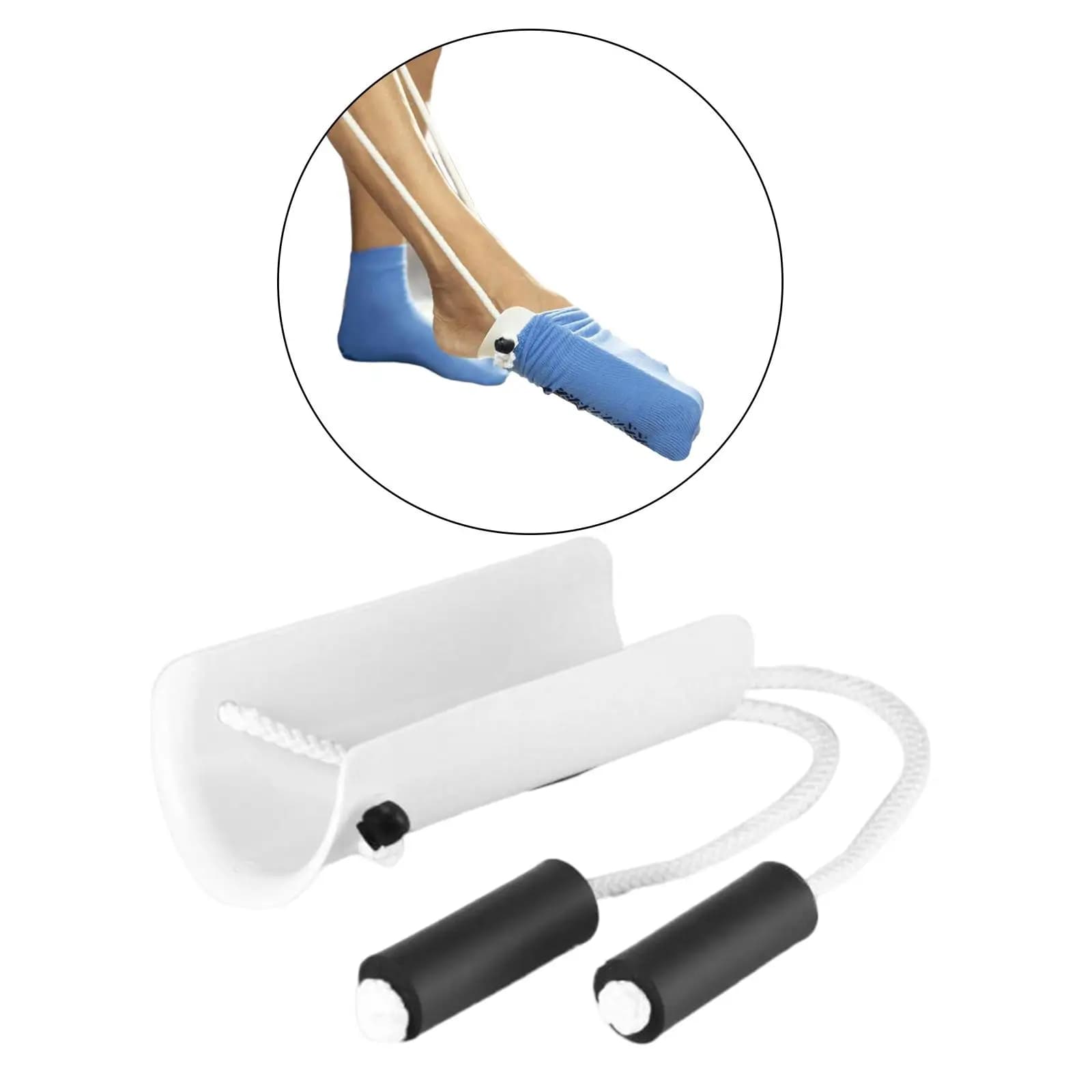 Socks that pull portable help for everyday life for elderly injured women and men