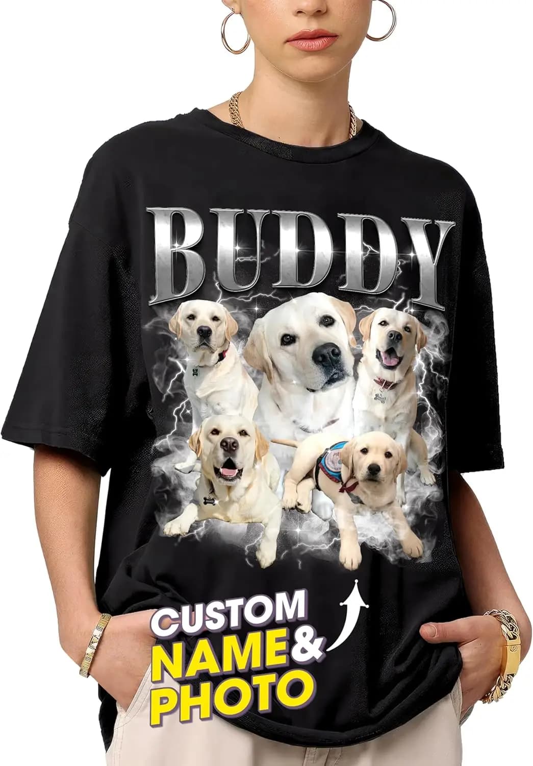 Mit & Mia Personalizza le tue magliette da rap bootleg per la camicia da fidanzato e la fidanzata con foto regalo per lui e i suoi amanti degli animali domestici