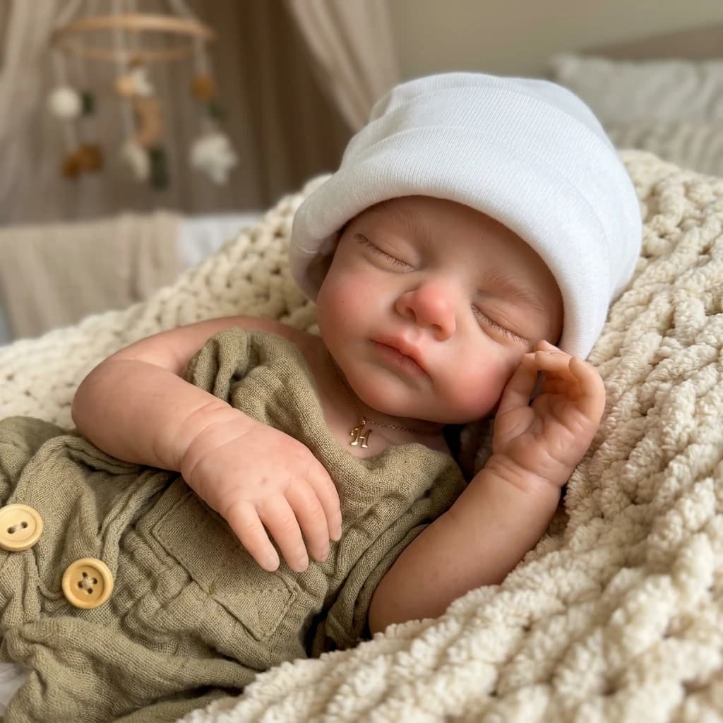 18 Inch Full Silicone Reborn Baby Doll Sleeping Closed Eyes Lifelike Hand Painted Real Touch Collectible Birthday Gift