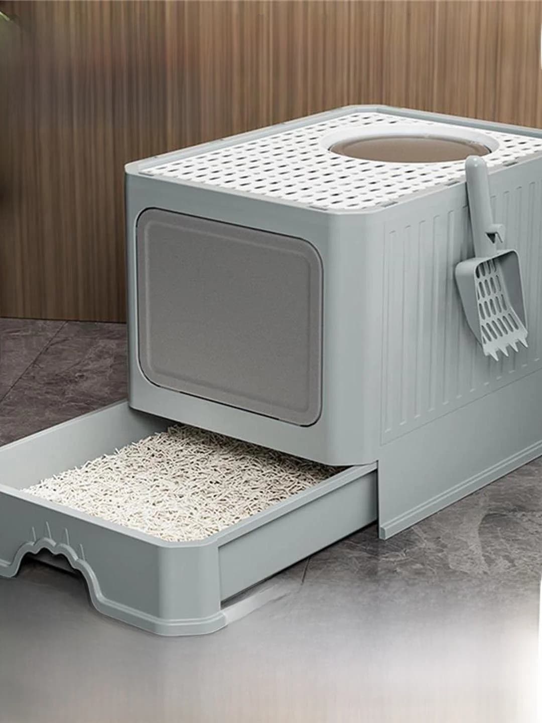 Lettiera per Gatti Extra Large e Rinforzata con Cassetti, Completamente Chiusa, Controllo Odori, Toilette per Uso Quotidiano Domestico