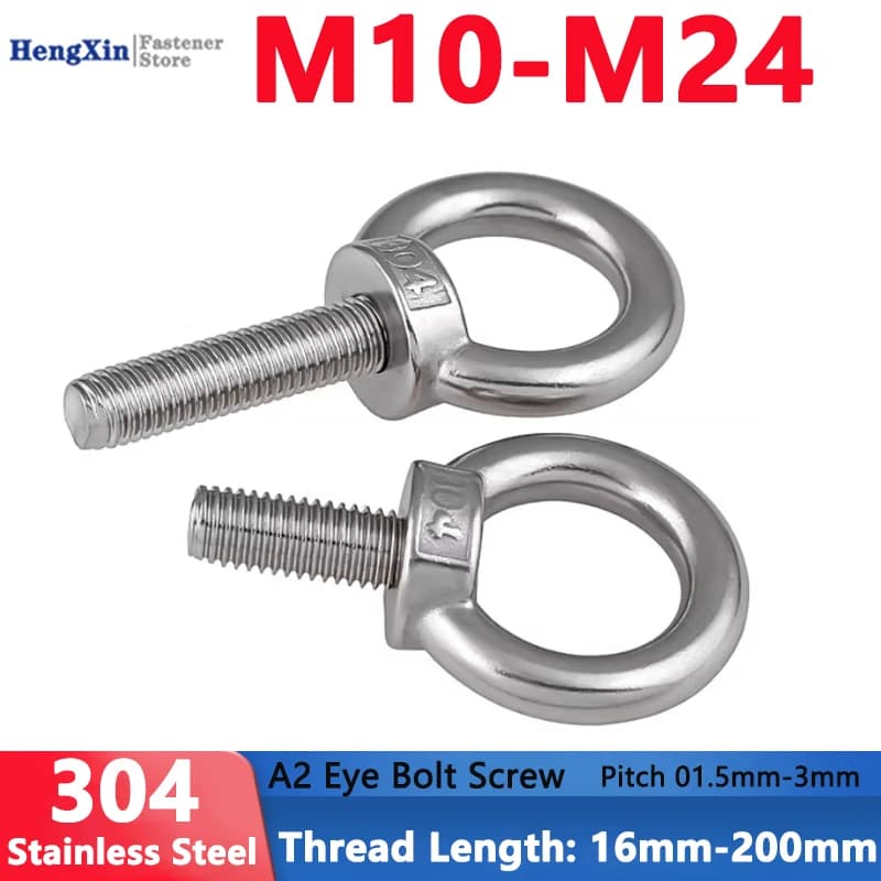 Bullone a occhiello A2 Viti a occhiello di sollevamento marino in acciaio inossidabile 304 Foro ad anello per cavo Corda a occhiello M10 M12 M14 M16 M18 M20 M24