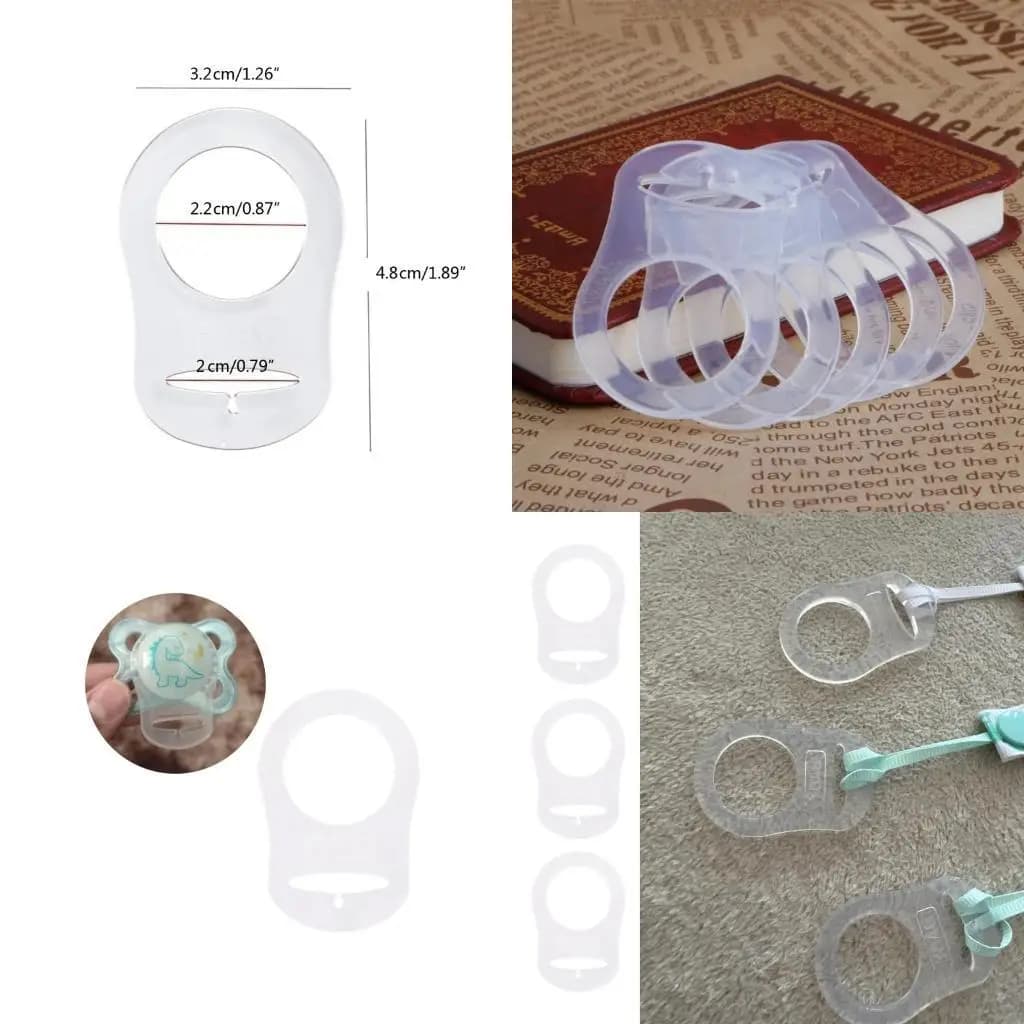 12 Pezzi Adattatore per clip porta ciuccio per bambino Anello con bottone in silicone Adattatore per clip porta ciuccio ciuccio