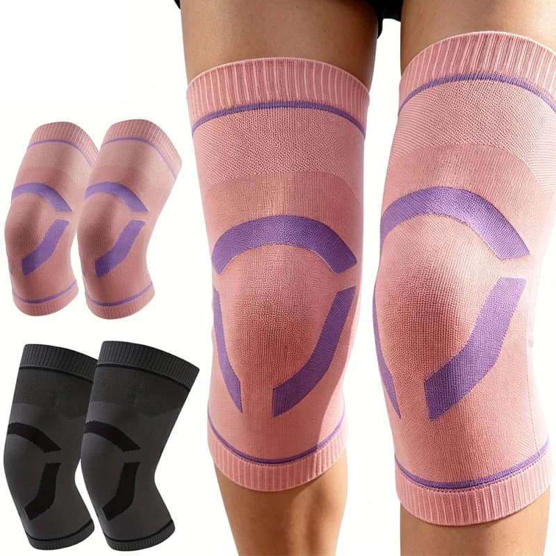 2 Pezzi Ginocchiera Elastica Traspirante a Compressione per Sport, Basket, Corsa, Ciclismo, Palestra - Prevenzione Artrite