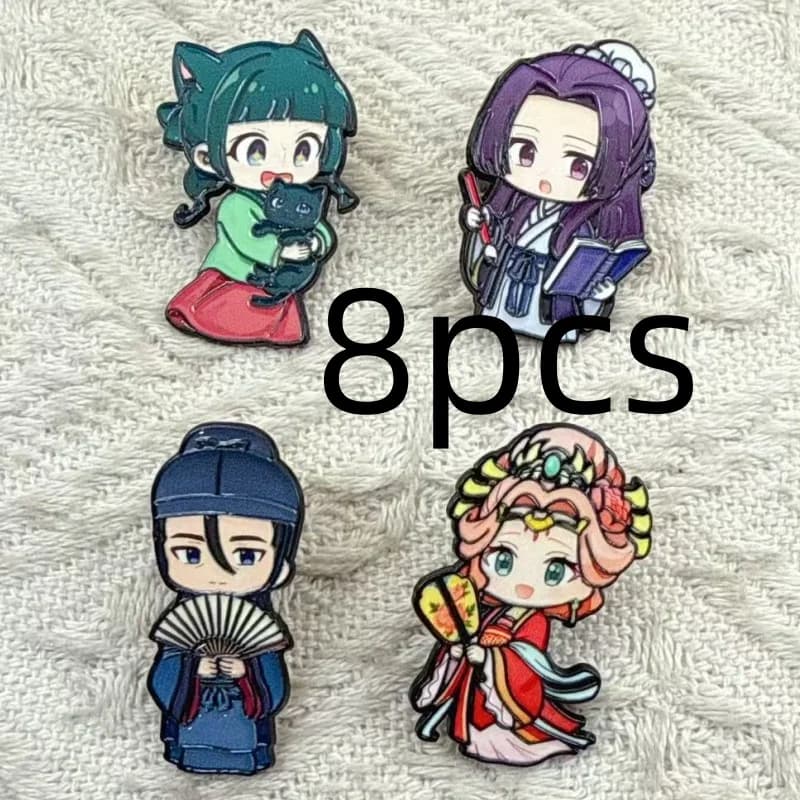 8 Pezzi Spille Smaltate con Ragazze Anime Giapponesi Carine, Accessori per Zaini e Borse, Distintivi da Bavero alla Moda, Gioielli e Regali per Donna e Uomo