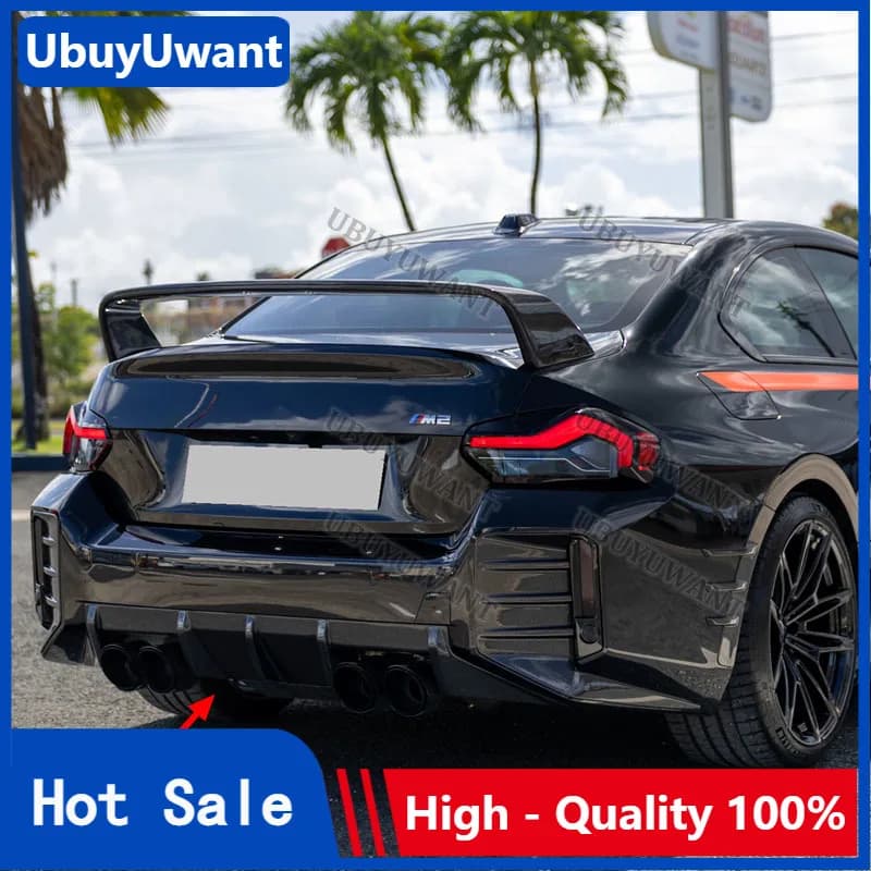 For BMW M2 G87 2022+ Carbon Fiber MP Style rear lip modified black rear spoiler diffuser splitter car kit