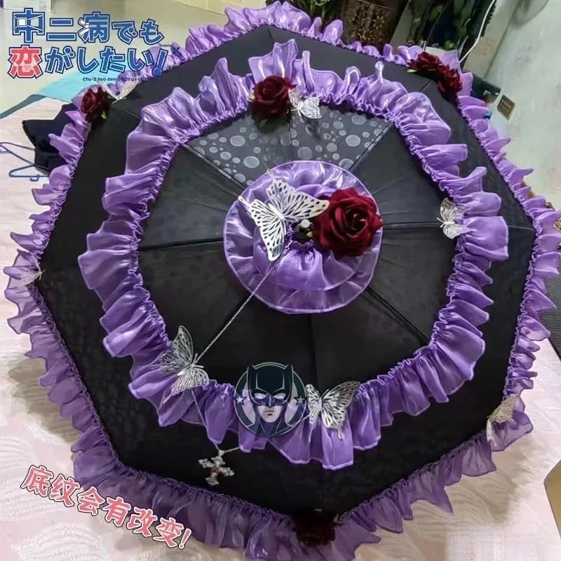 Anime Love Chunibyo Altri Delusioni Cosplay Takanashi Rikka Ombrello Lolita principessa ombrello automatico Regalo di Natale