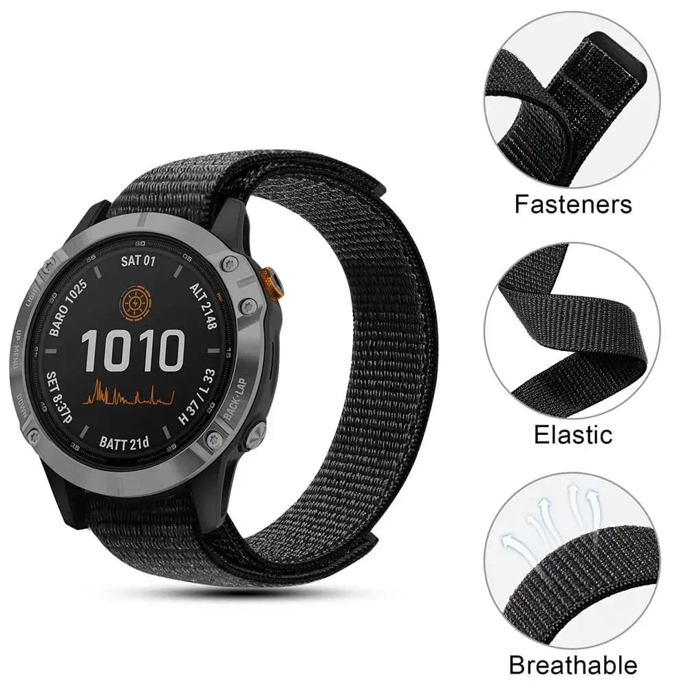 Cinturino in Nylon 26 22 20MM cinturino per Garmin Fenix 7X 7 7S 6X 6 6S 5X 5 5 S Fenix 3 3HR Forerunner 935 945 Smart WristBand EasyFit