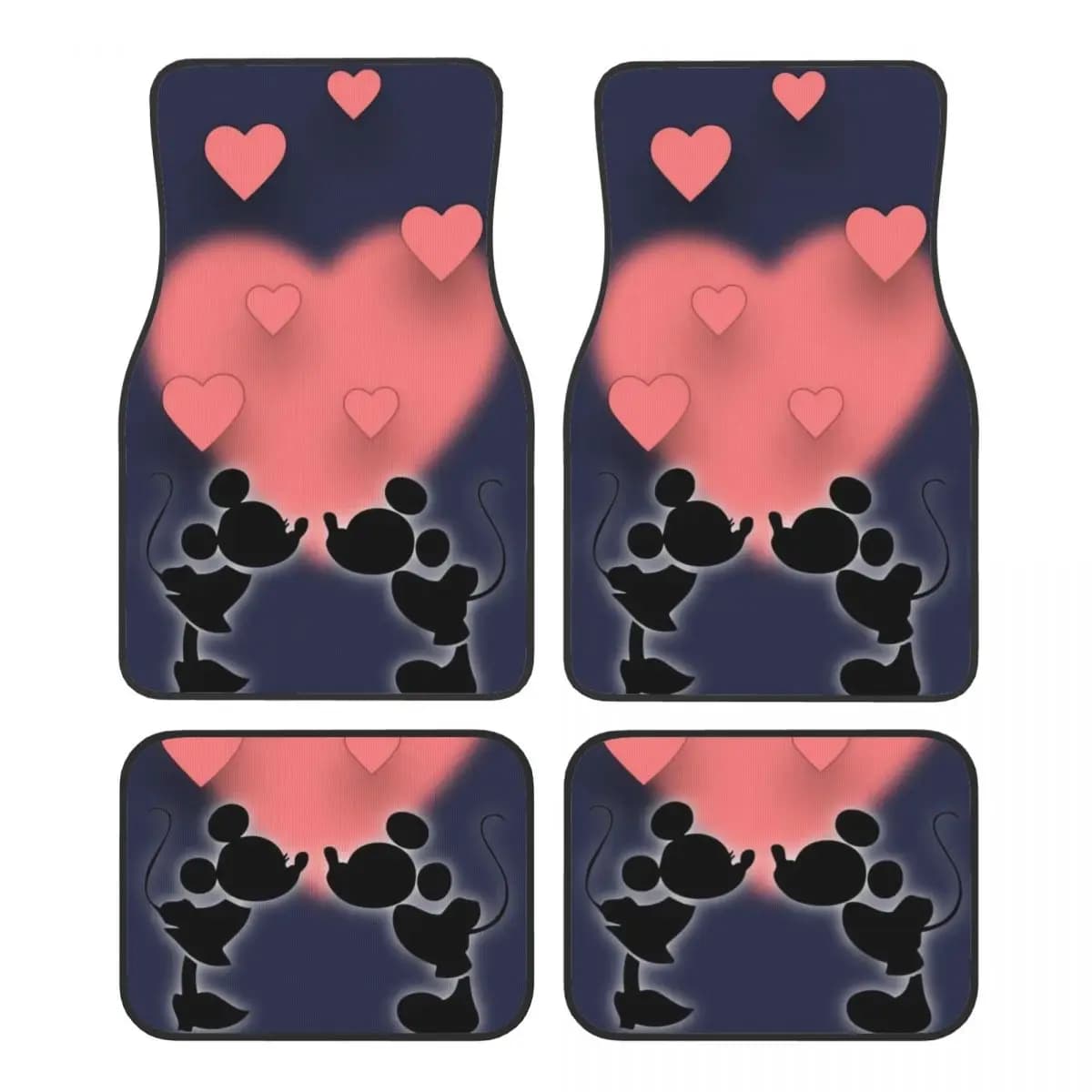 Tappetini per auto Topolino Minnie Tappeto Set completo Tappetino automobilistico universale antiscivolo adatto per auto sedane
