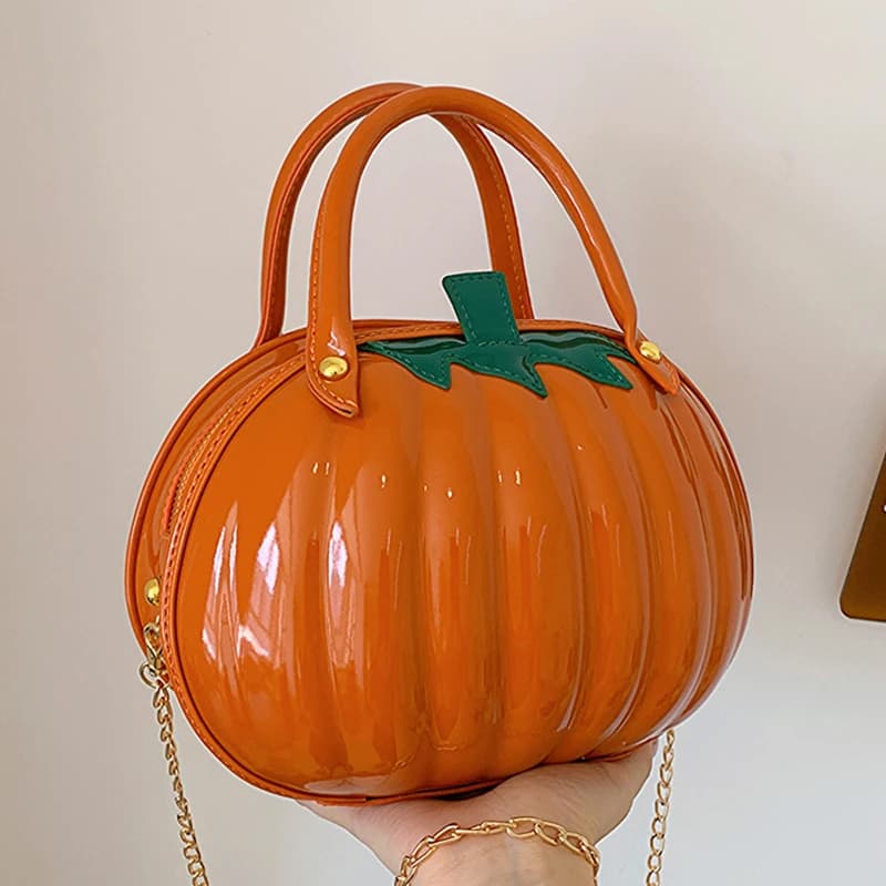 Creative bag with pumpkin for women Winter New shoulder bag with custom chain PU bag with casual zipper pillow