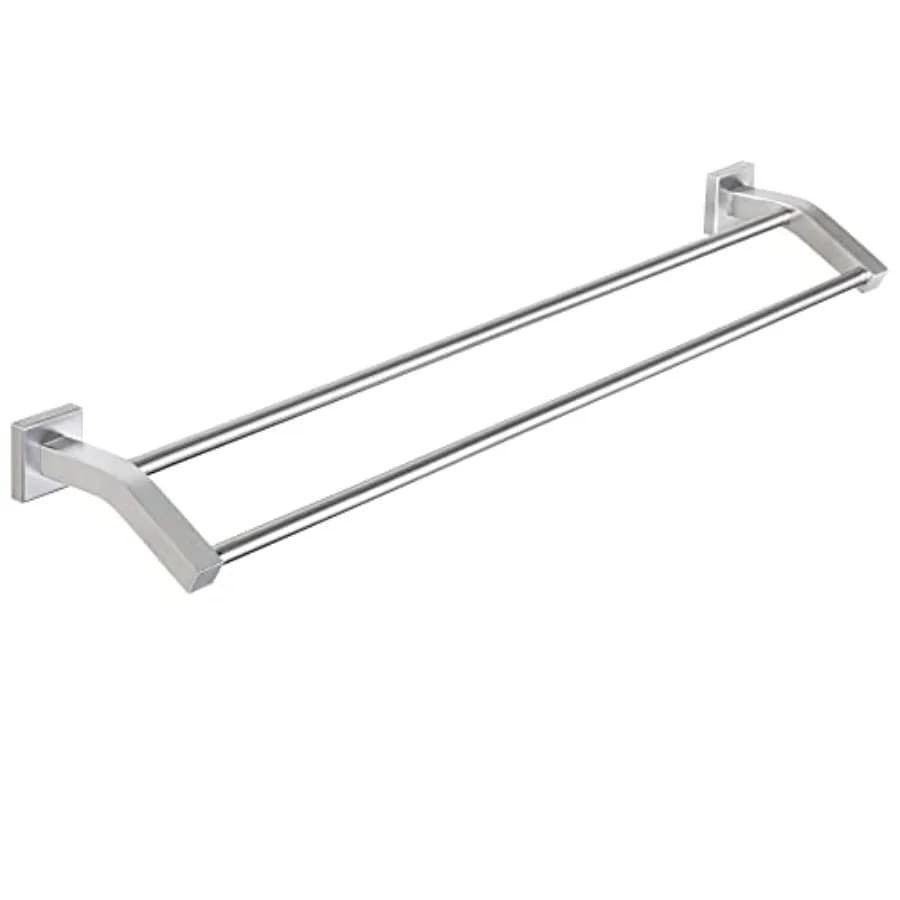 Portasciugamani Doppio da Bagno, Porta Asciugamani a Parete in Acciaio Inox SUS304 Resistente, Gancio Appendi Asciugamani