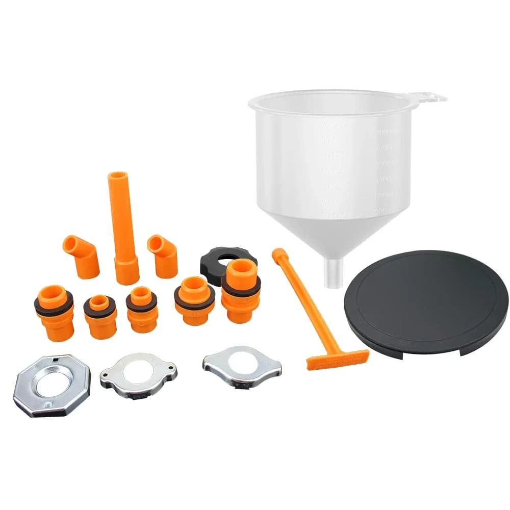 Kit di Riempimento Antigoccia da 15 Pezzi, Set Imbuto in Plastica per Veicoli Universali, Strumento per Versare Olio, Accessori Auto Antiperdita