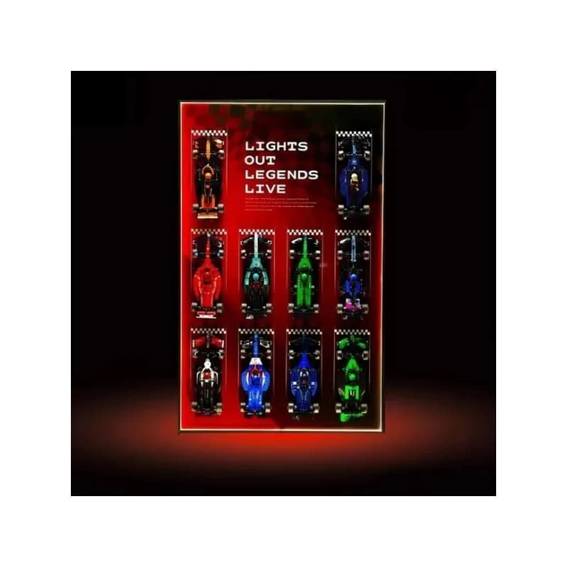 Suitable for lego 77242speed Racing series acrylic display box blind box 80x50cmx3cm Mirror surface display photo frame