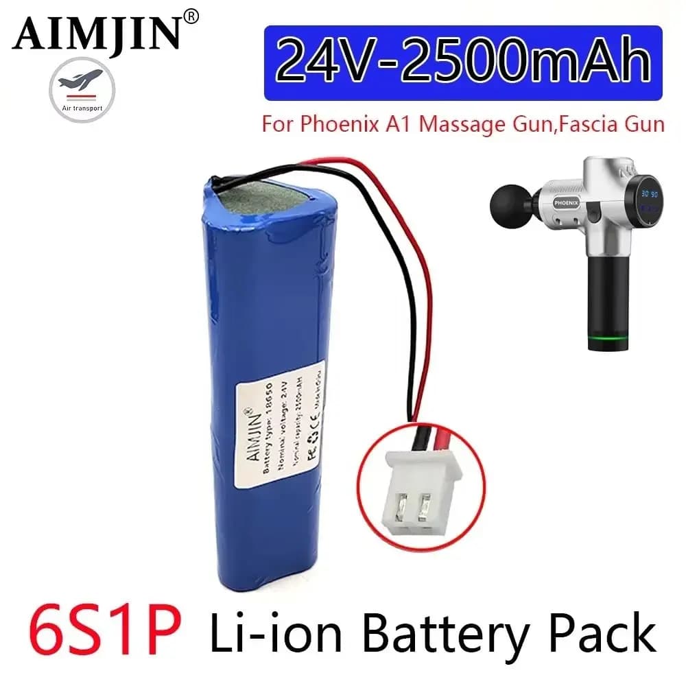 Lithium Ion Rechargeable Battery 24V 2500mAh for Phoenix A1 Massage Gun, New Battery with BMS for Fai-da- Installation ♪