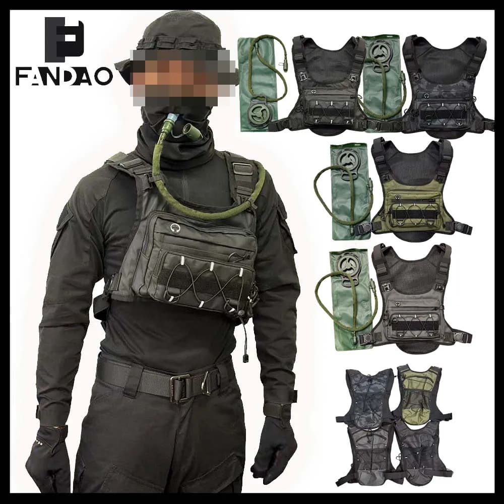Tactical Chest Bag Men's Women's Cycling Hydration Pack Large Capacity Lightweight Portable Backpack for Camping Off-Road Hiking