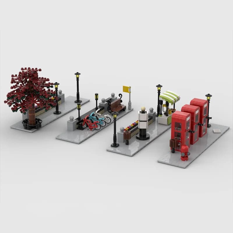 Set di 1170 Pezzi MOC Corner Pack per Trasformare Ogni Modello in un Paesaggio Urbano Modulare, Blocchi da Costruzione, Giocattoli Architettonici, Regalo di Natale Educativo