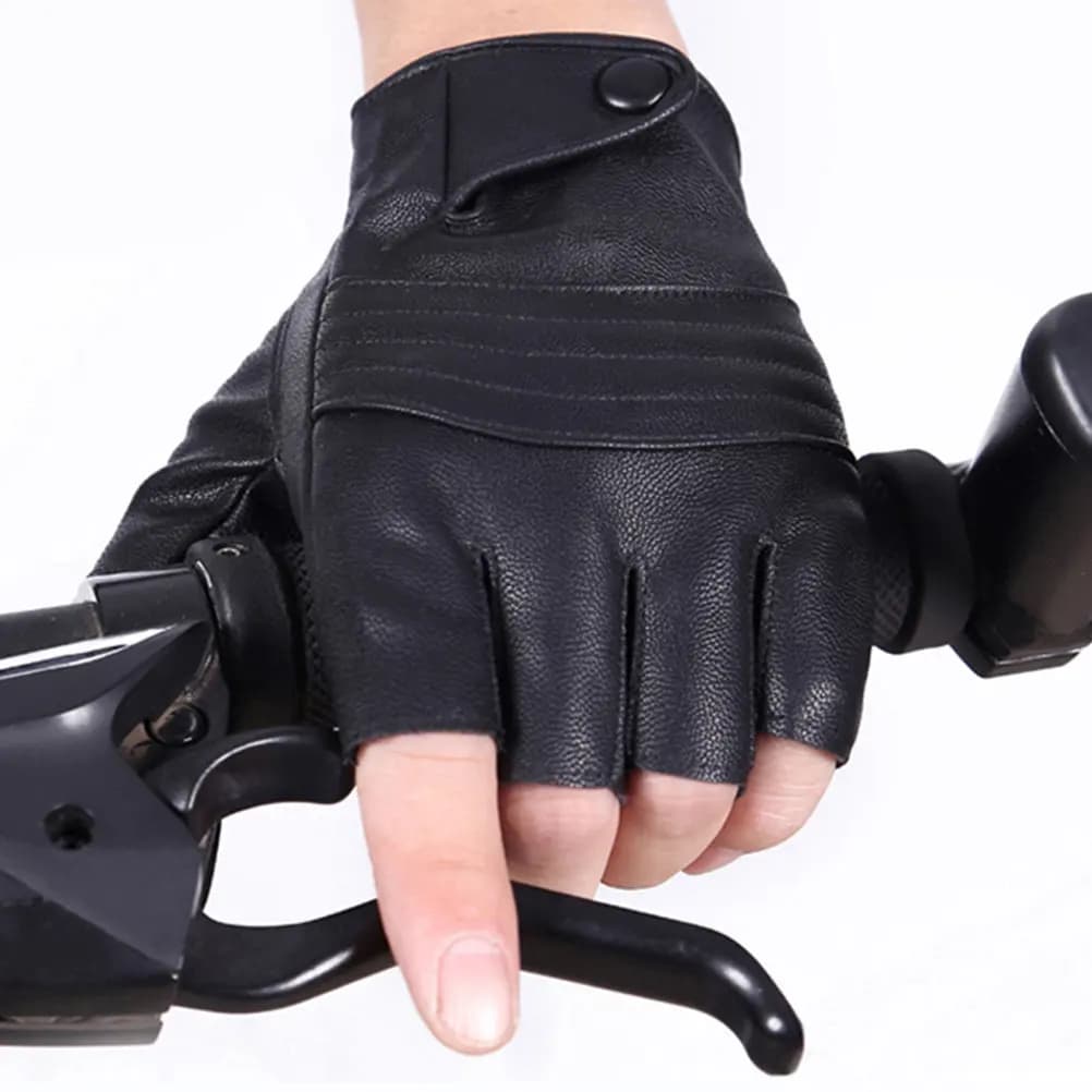 1Pair Black Fingerless Gloves Men Bike Gloves for Cycling Gym Training Anti-Skid Lightweight Comfortable Sports Supplies
