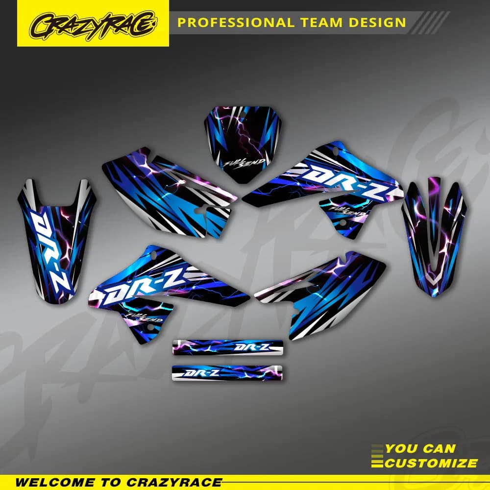 Kit di adesivi grafici per moto per Suzuki 125 DRZ 2008-2020 2016 2017 2018 2019 Decorazione Regalo personalizzato