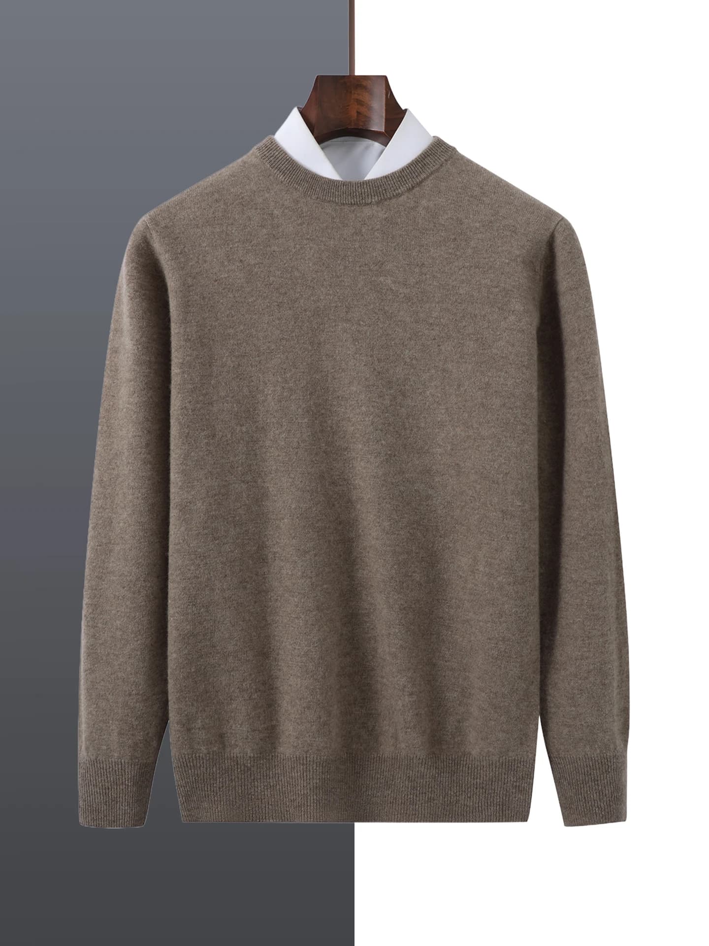 Maglione da uomo basic in lana merino 100% Autunno Inverno Pullover lavorato a maglia maschile Abbigliamento a maniche lunghe Top Camicetta in cashmere O-Collo in pile