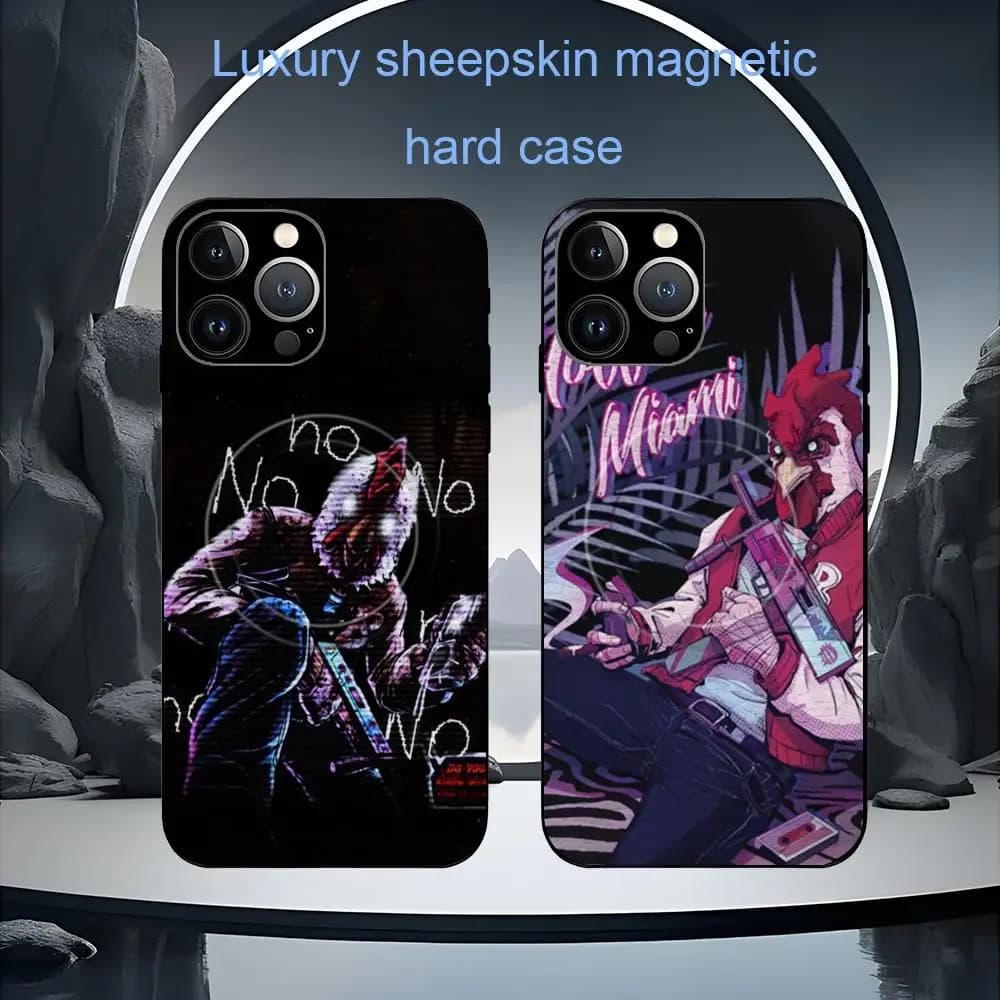 Hotline Miami Game Cool Phone Case For iPhone 17 16 15 14 13 12 11 Plus Pro Max High-end Luxury Magsafe Sheepskin