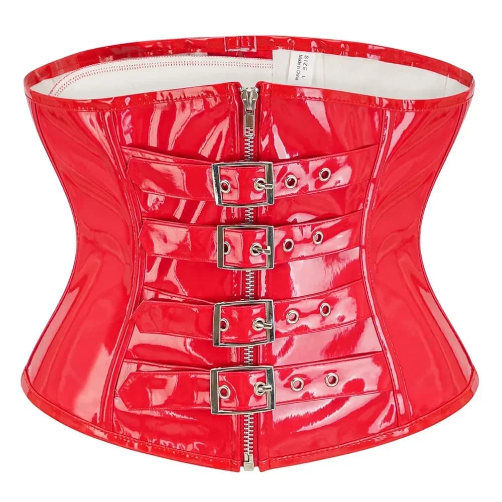 Corsetti sottoseno in pelle PVC cerniera vita Sexy Slimming bustier Body Shaper per le donne Steampunk corsetto cintura vita Trainer
