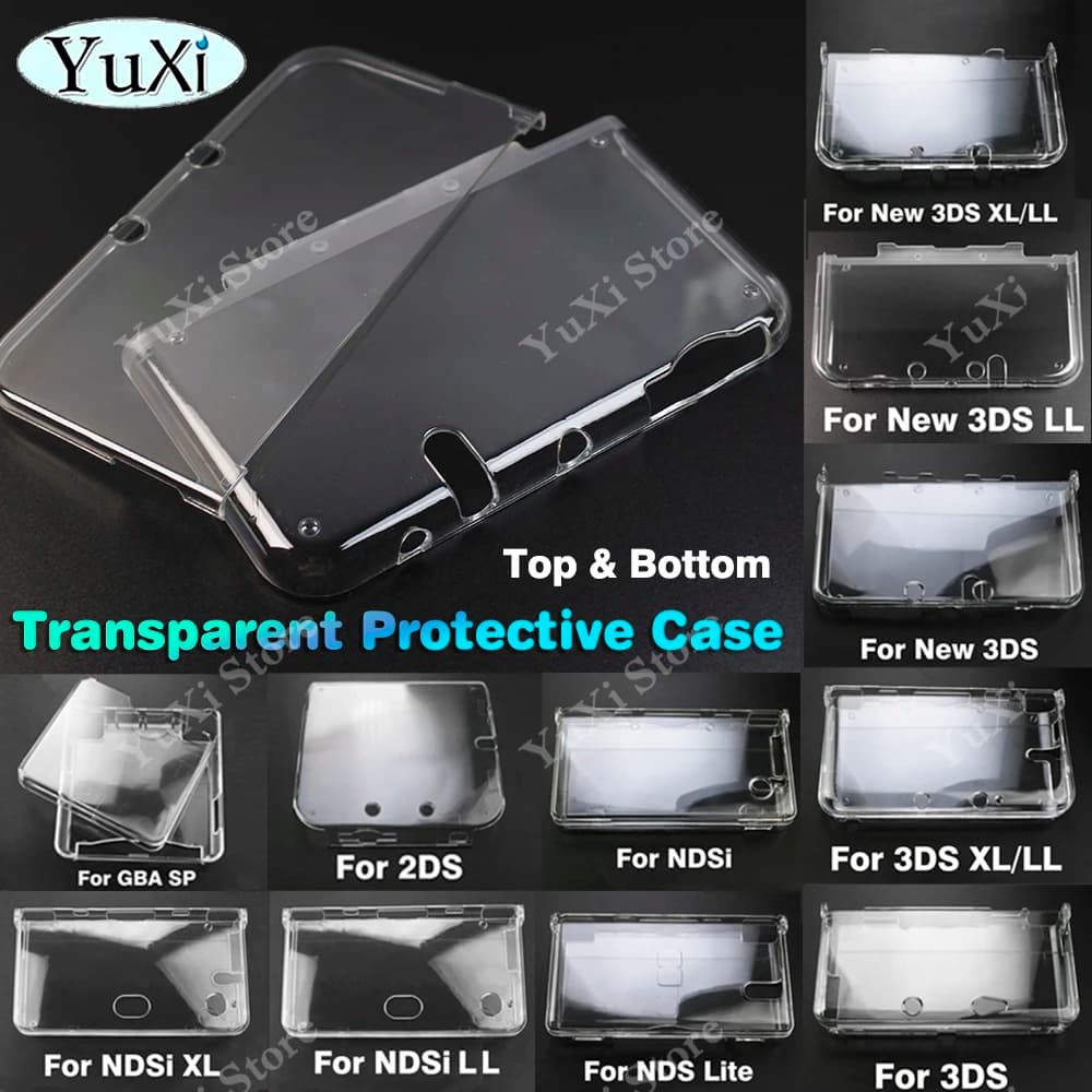 Clear Crystal Protective Case For Nintend NDS Lite NDSi XL LL Plastic Hard Shell Skin Case Cover For 2DS New 3DS XL LL GBA SP
