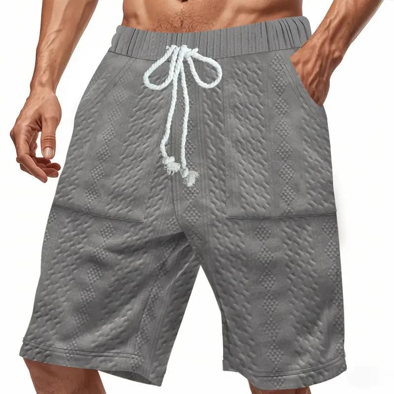 Pantaloncini Corti Estivi da Uomo in Lino Pesante Lavorato a Maglia, Stile Americano, Casual e Comodi, per lo Street Style - Offerta Speciale