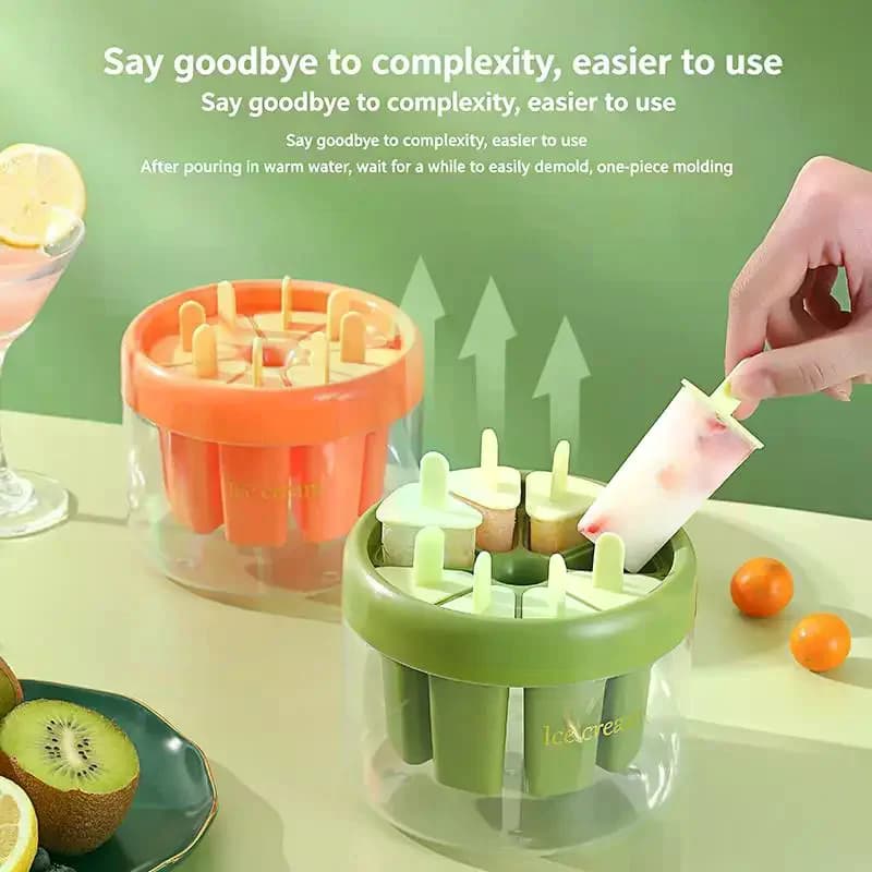 Make Ice Cream: 8 Holes Easy Release Ice Molds DIY Popsicle Maker Quick Freezing For Home Ice Bars