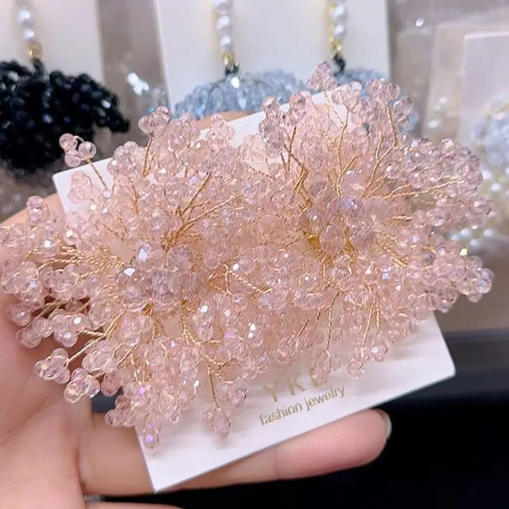 Orecchini con fiocchi di neve in cristallo sintetico Accessori da donna Orecchini con cristalli scintillanti Orecchini con perline Gioielli da sposa Occasioni speciali