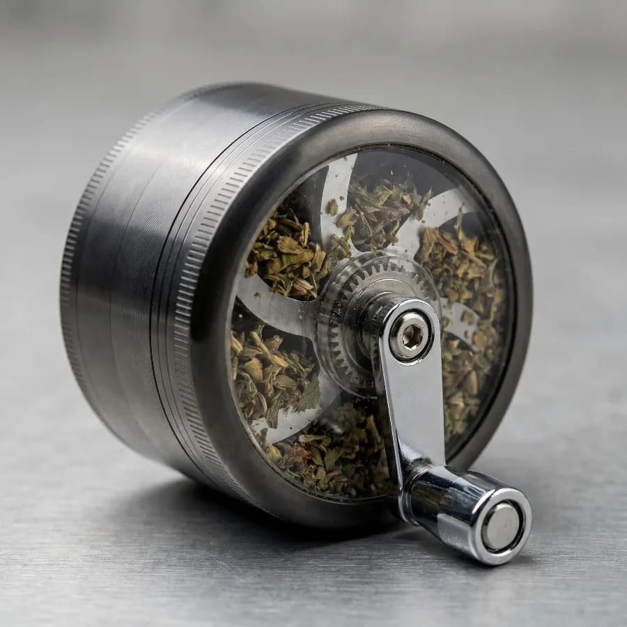 2.5inch Handle Herb Grinder Zinc Alloy 4-layer Spice Pepper Tobacco Manual Magnetic Lid Mill Portable Durable Crusher Gadget