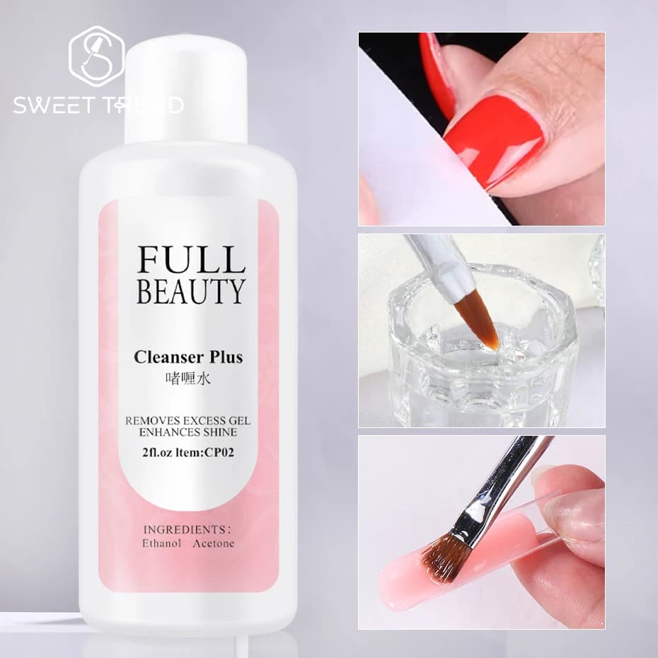 1 Bottiglia di Liquido Sgrassante per Unghie, Rimuovi Gel e Strato Appiccicoso, Acetone Ausiliario per Estensione Unghie, Detergente Unghie Plus
