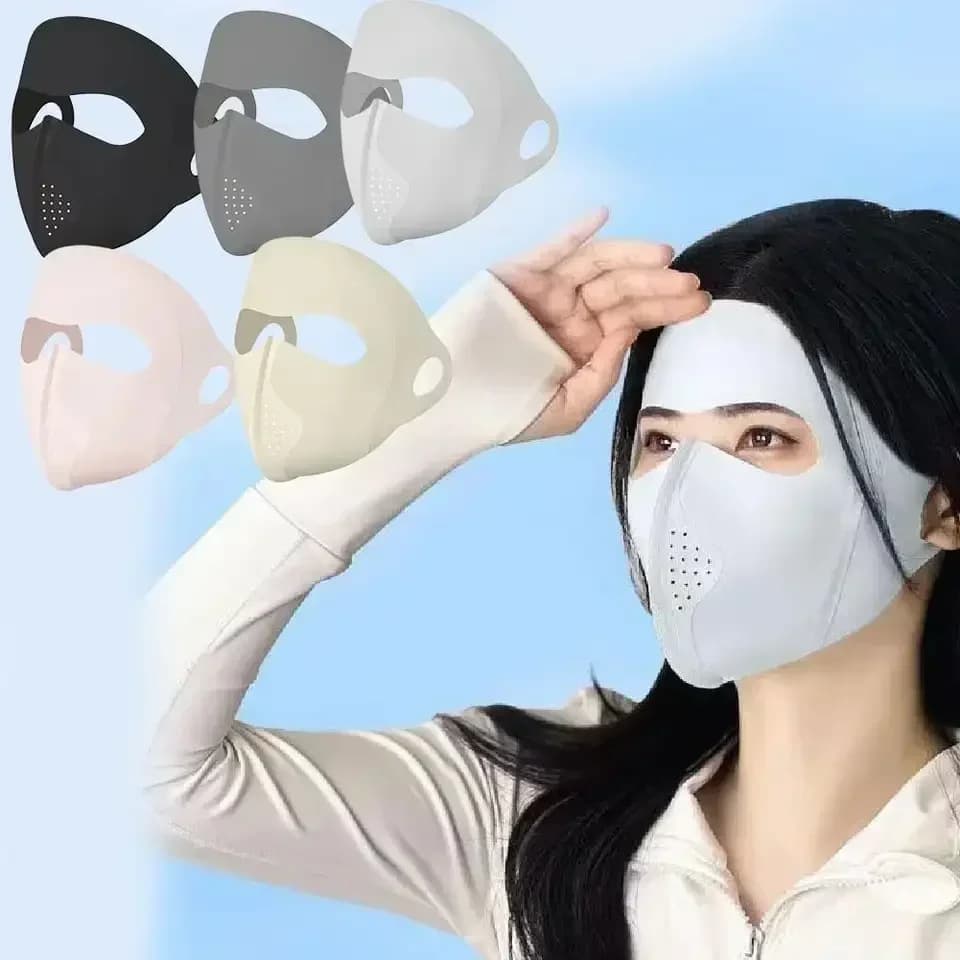 Maschera Protettiva Integrale per il Viso - Maschera Rinfrescante in Seta Ghiacciata per Uomo e Donna, Ideale per Spiaggia e Corsa
