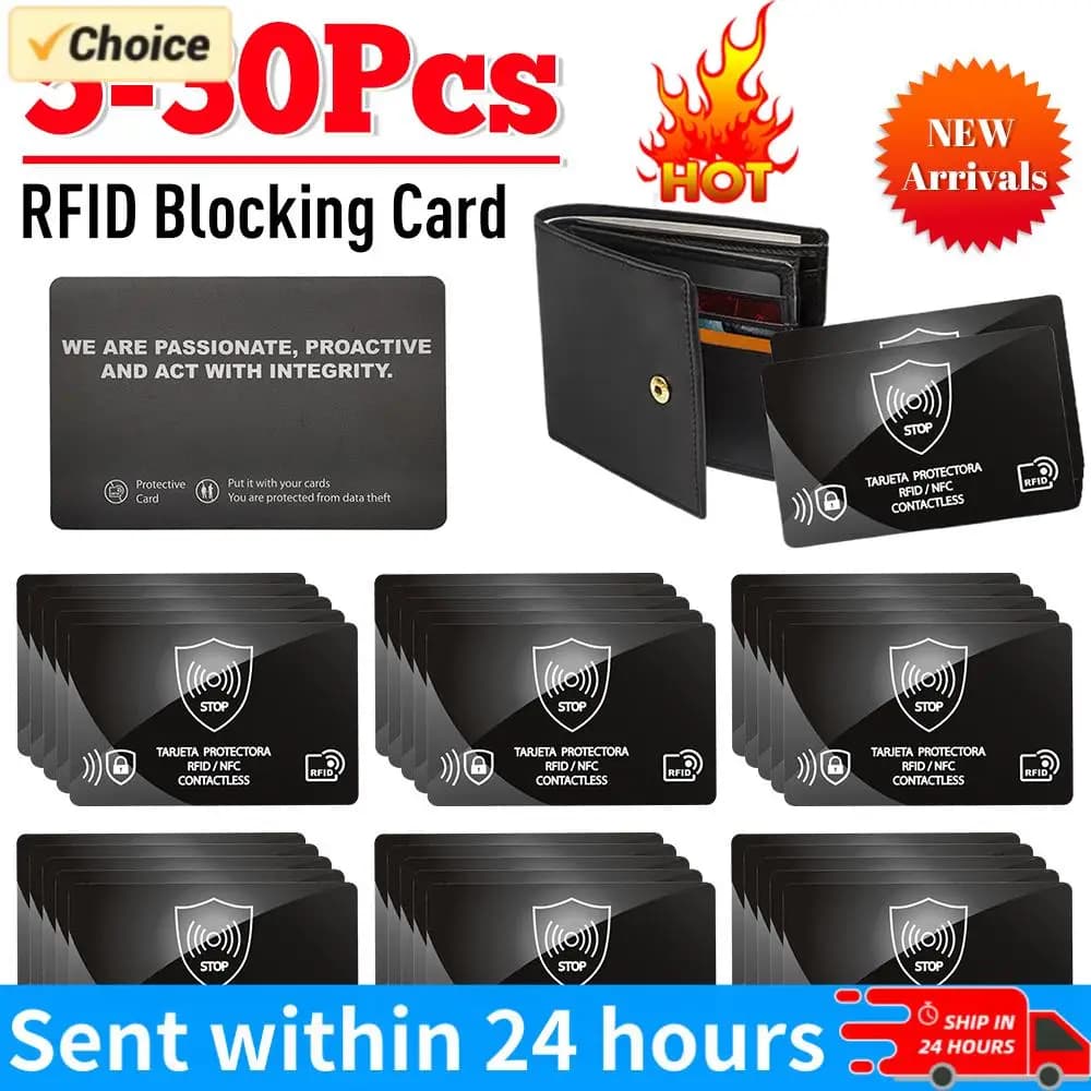 5/10 Pezzi Carte Blocca RFID: Una Carta Protegge Tutti i Portafogli, Protezione NFC per Carte di Credito/Debito e Passaporti per Custodie e Borse