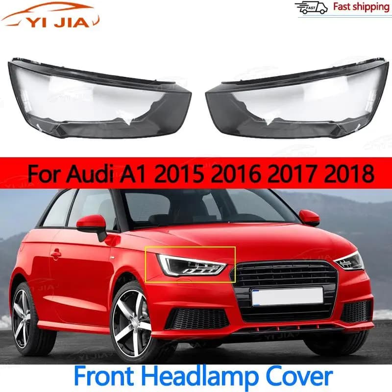 YI JIA Per Audi A1 2015-2018 Paralumi Trasparenti Lampada Borsette Maschere Faro Ombra Lente Faro Alloggiamento Faro Anteriore Copertura