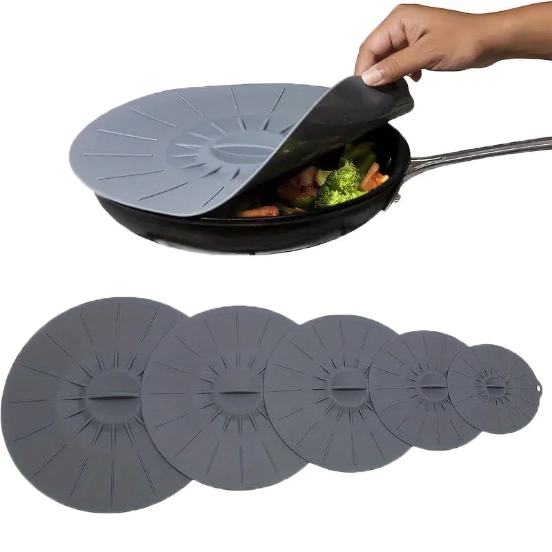 5Pcs Universal Silicone Bowl Covers Stretch Lids Reusable Food Fresh Keepers BPA Free Heat Resistant for Leftover Container Seal
