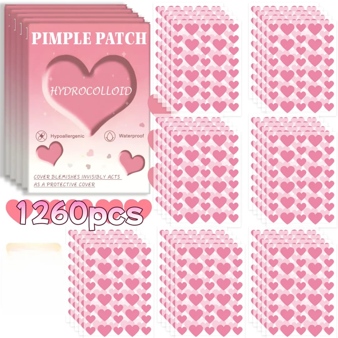 1260 pieces of multicolored star acne patches, facial acne patches, acne patches and patches for pimples, ultra-thin and b
