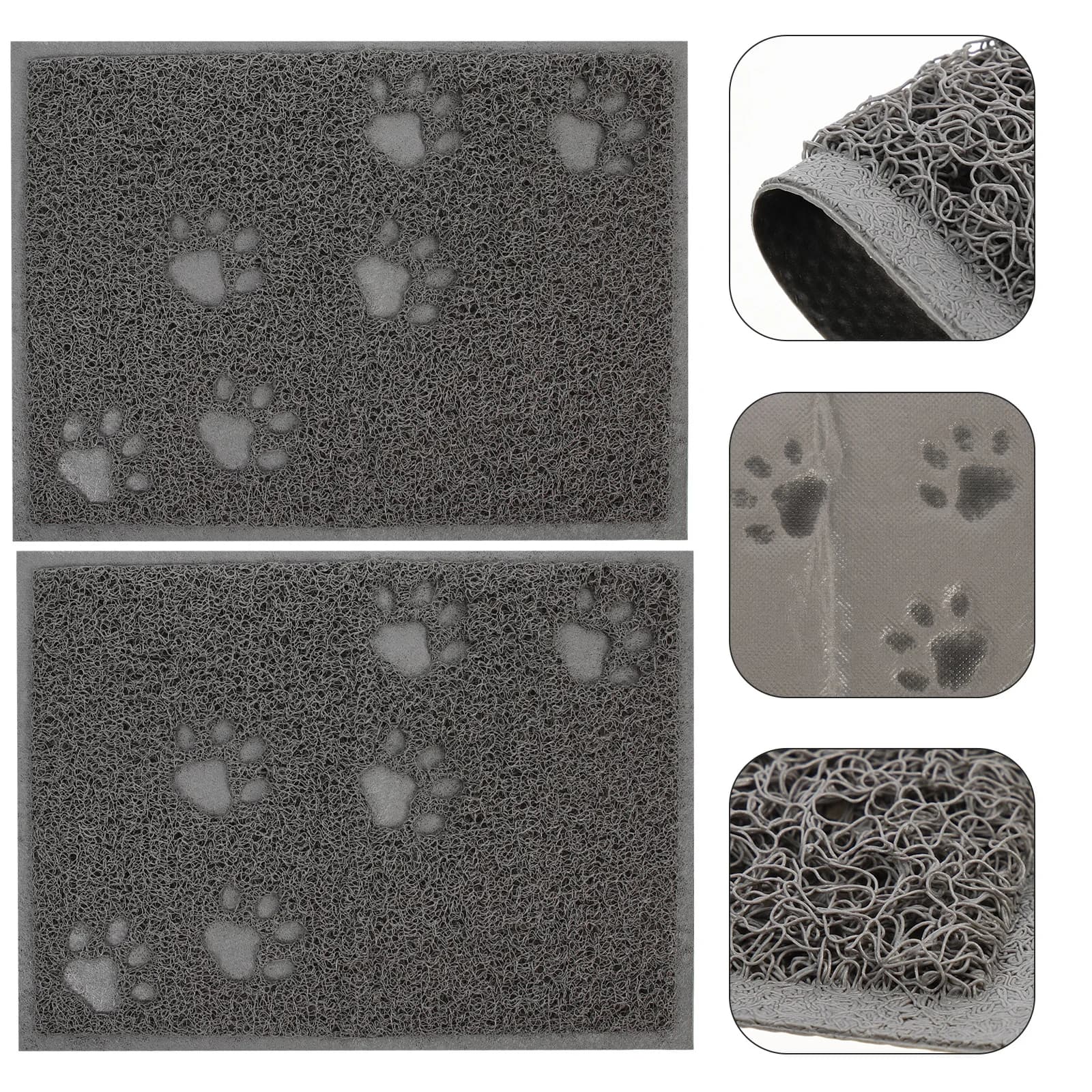 2 Pezzi Tappetino per Lettiera Gatti in PVC Antiscivolo, Facile da Lavare, Design Funzionale per Proprietari di Gatti, Uso Pratico