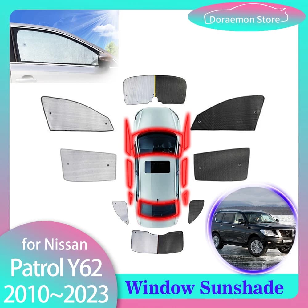 Parasole a copertura totale per Nissan Patrol Royale Y62 Armada Infiniti QX56 QX80 Nismo 2010 ~ 2023 2011 2012 2013 2014 2015 2016 2017 2018 2019 2020 2021 2022 accessori tenda per visiera parabrezza