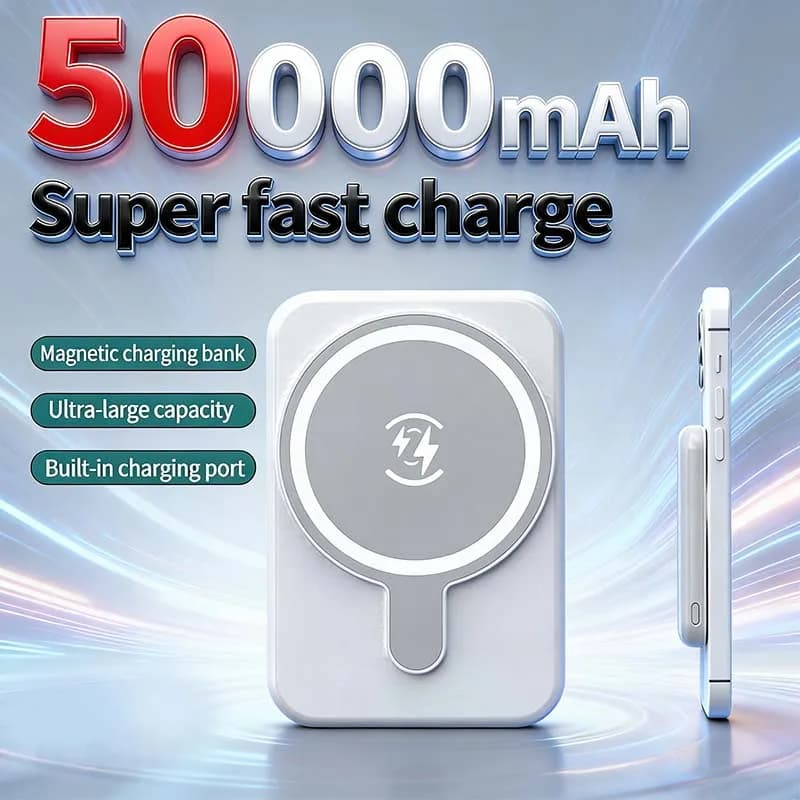 Caricabatterie wireless magnetico Lenovo da 50000 mAh, ricarica rapida, batteria esterna di riserva per Apple iPhone Android Magsafes