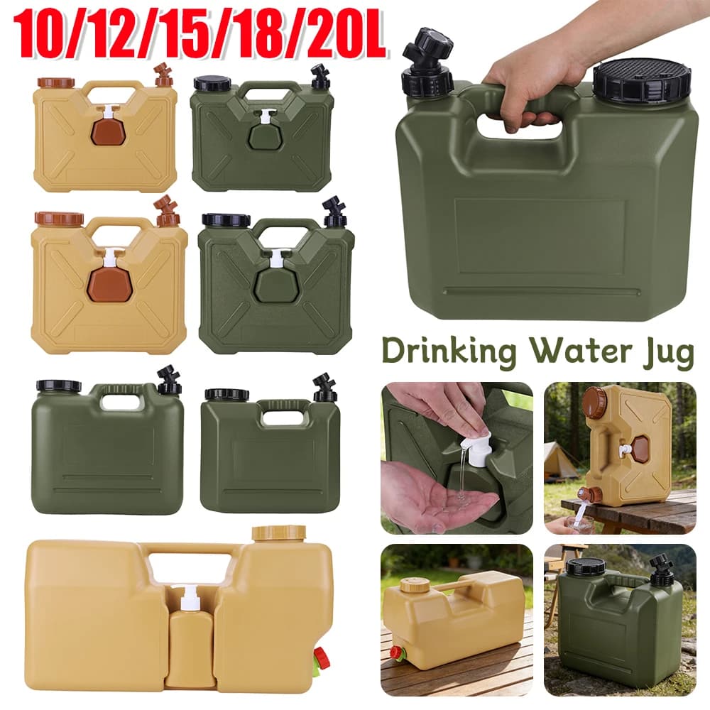 Contenitore d'acqua portatile da campeggio da 10-30 litri con rubinetto e dispenser di sapone, serbatoio d'acqua senza BPA per campeggio all'aperto e auto