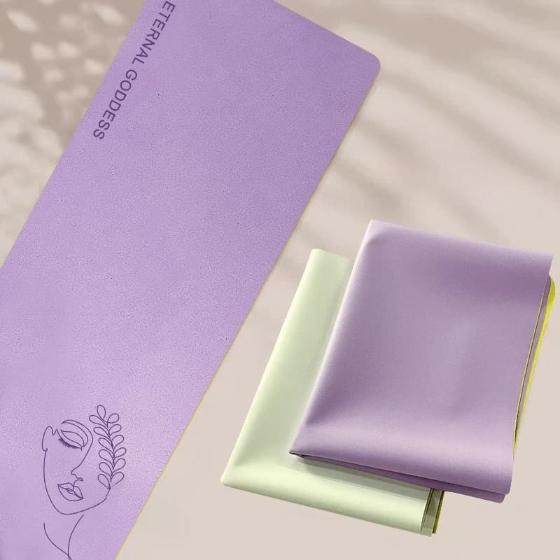 1.5mm Ultra‑Thin Matte PU Natural Rubber Yoga Mat Foldable Portable Travel Yoga Towel Non‑Slip Lightweight Exercise Mat