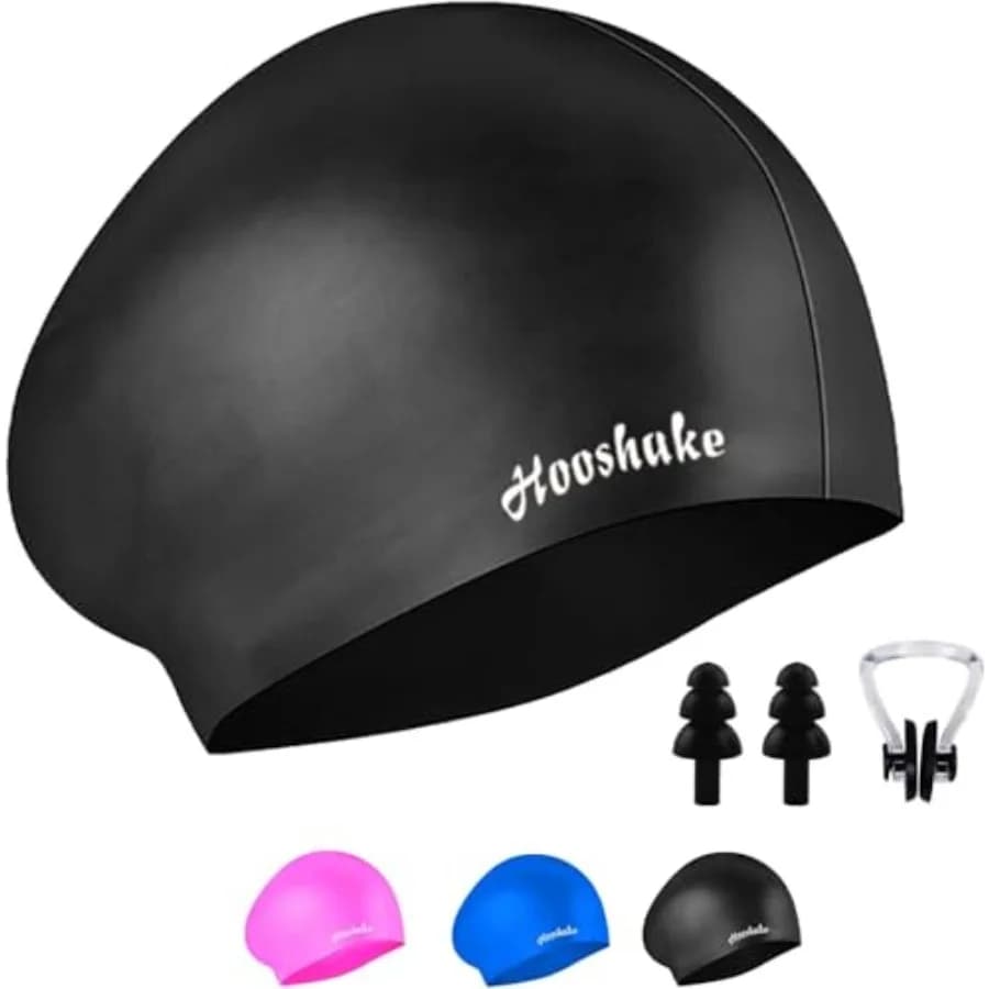 Swimming Cap, Silicone Swim Cap Suitable for Women and Men with Short and Long Hair - 1PCS