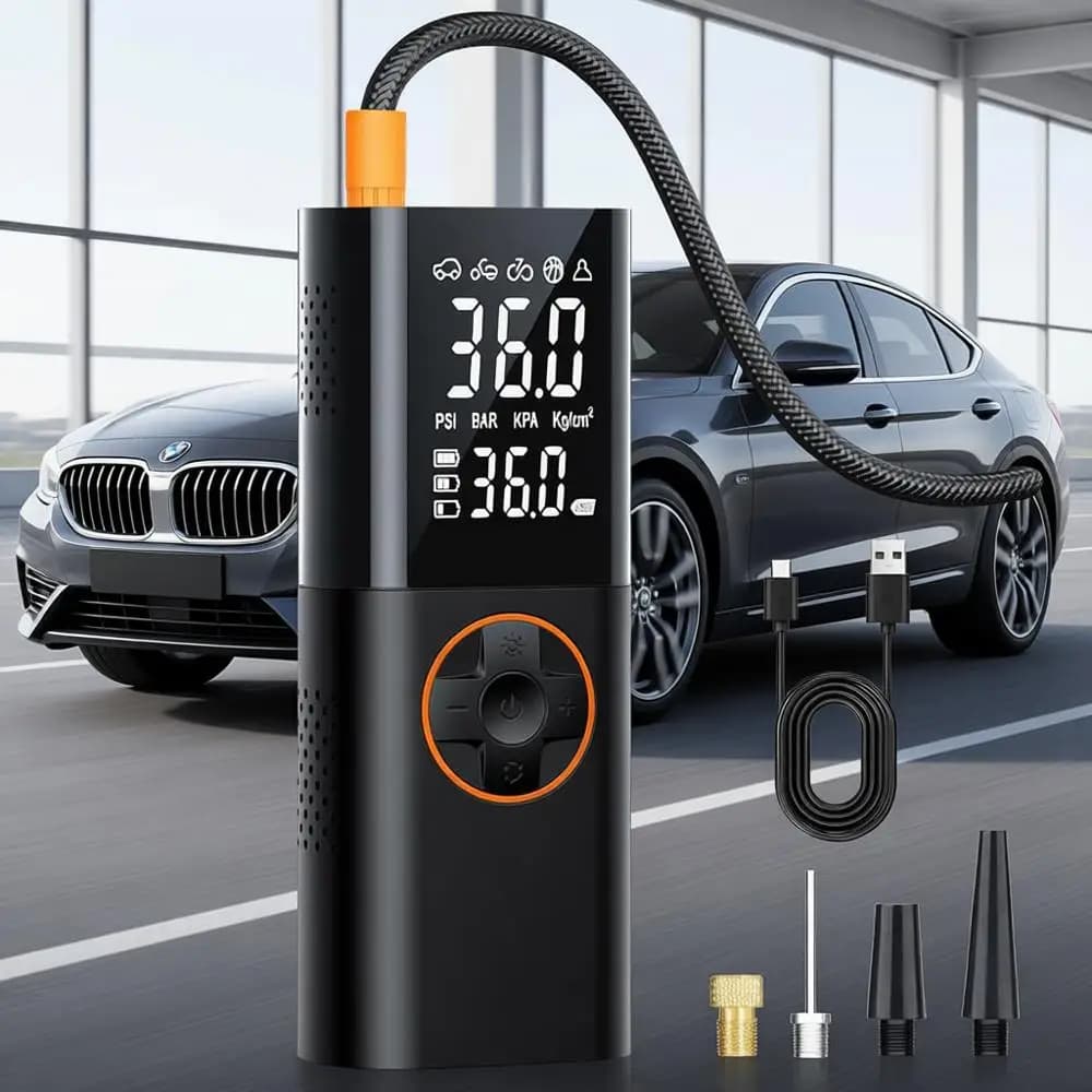 Compressore d'Aria Portatile - Pompa d'Aria Senza Fili 150PSI per Pneumatici Auto, Pompa Ricaricabile per Biciclette con Manometro Digitale