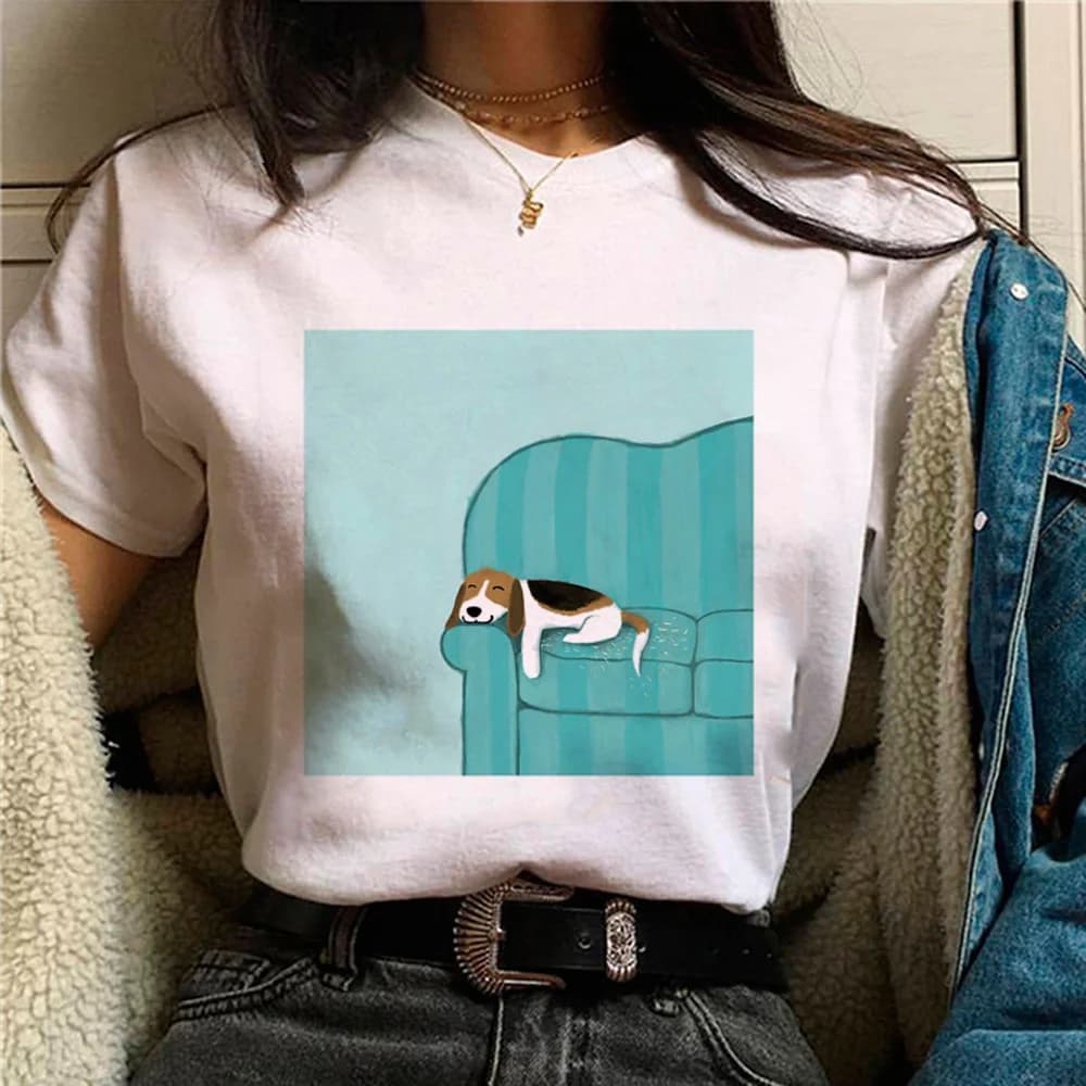 Beagle top women streetwear t-shirts girl designer clothes