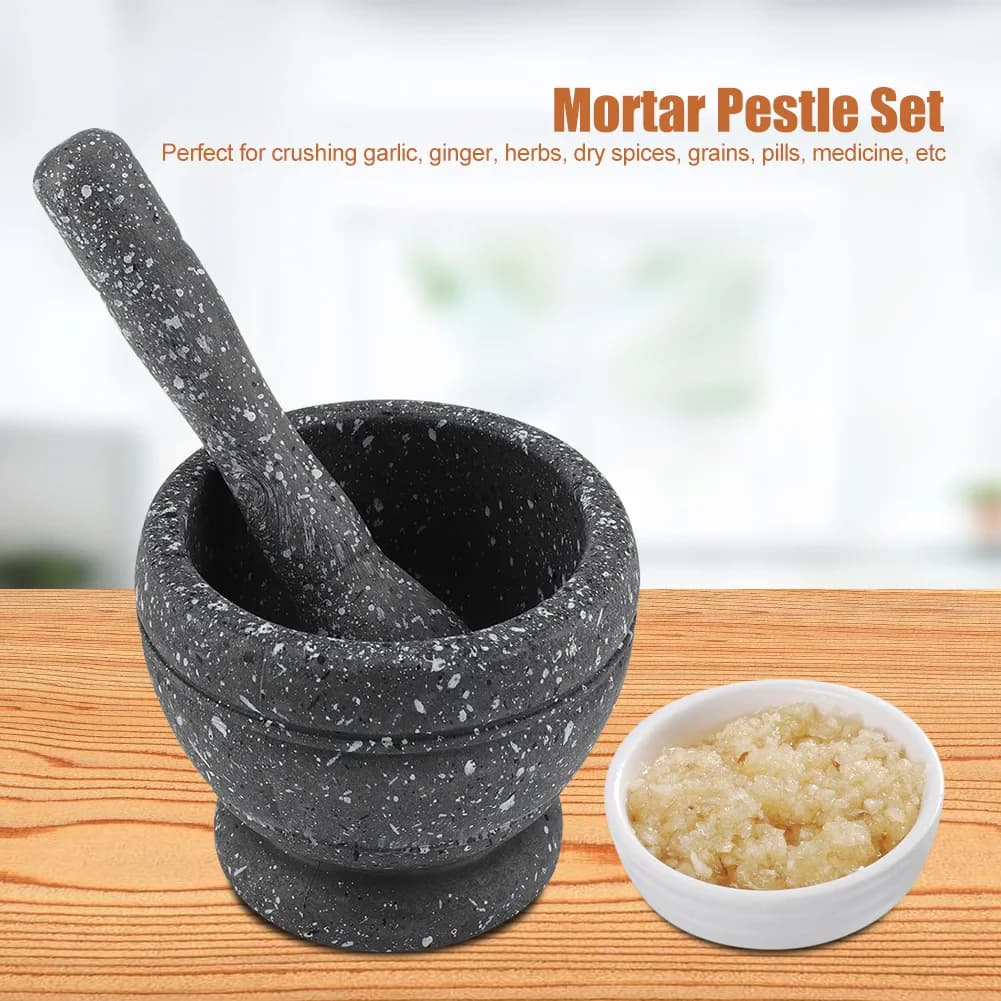 1PC Manuale di Plastica Malta Pestello Set Aglio Smerigliatrice per Spezie Erbe Malta Pestello Noci Antiscivolo Macinazione Ciotola Utensile Da Cucina