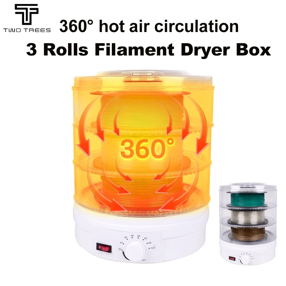 3D ABS PLA PETG TPU 3D ABS PLA PETG TPU 3D printer hot air heating box for drying two-shaft drying filaments 360 °