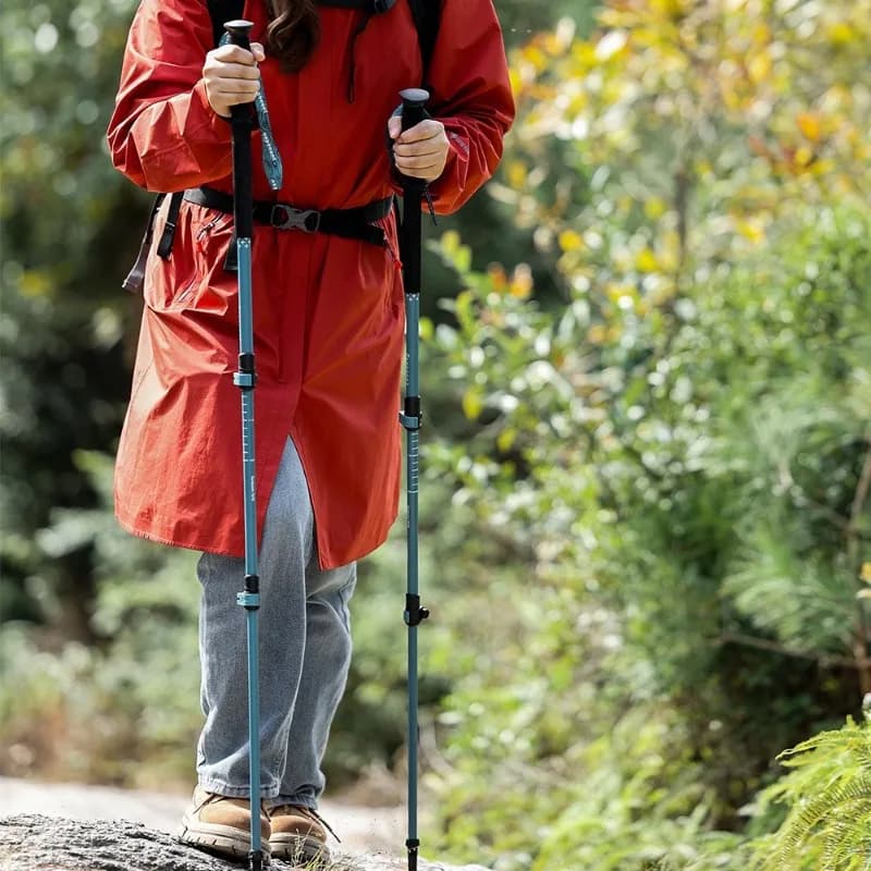 Hiking Stick Walking Aluminum Alloy Mountaineering Staff Professional Outdoor External Lock Telescopic Hiking Poles Climbing