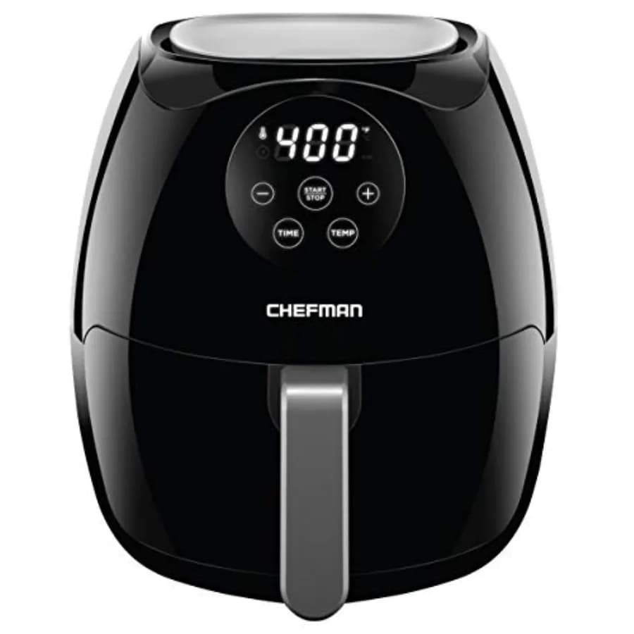 Forno friggitrice ad aria da cucina 3.5 qt, digitale con touchscreen, nero, salvaspazio, cestello piatto, cottura sana senza olio, timer 60 minuti, spegnimento automatico